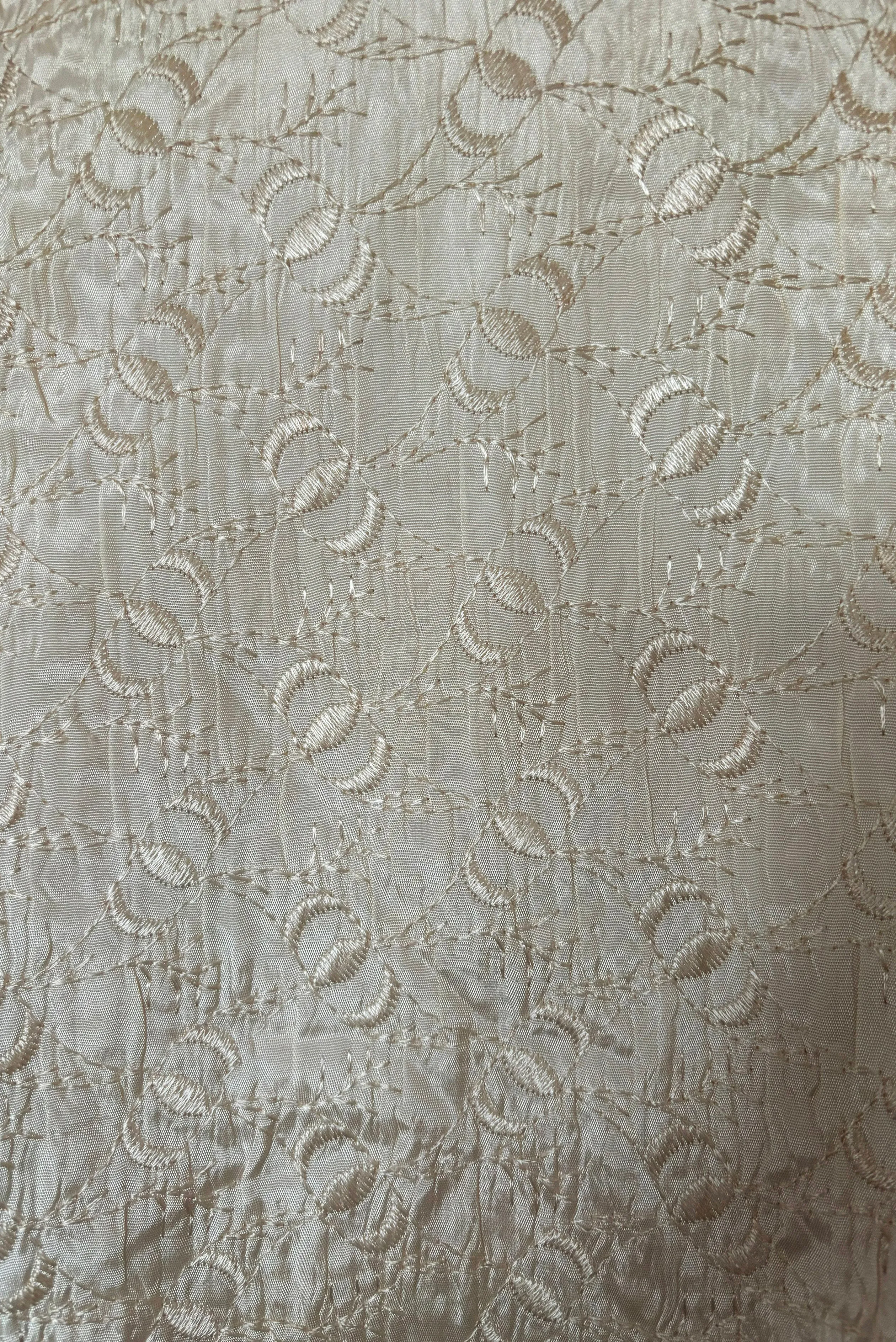 1940s Vintage Cream Embroidered Cape, Extra Small to Medium