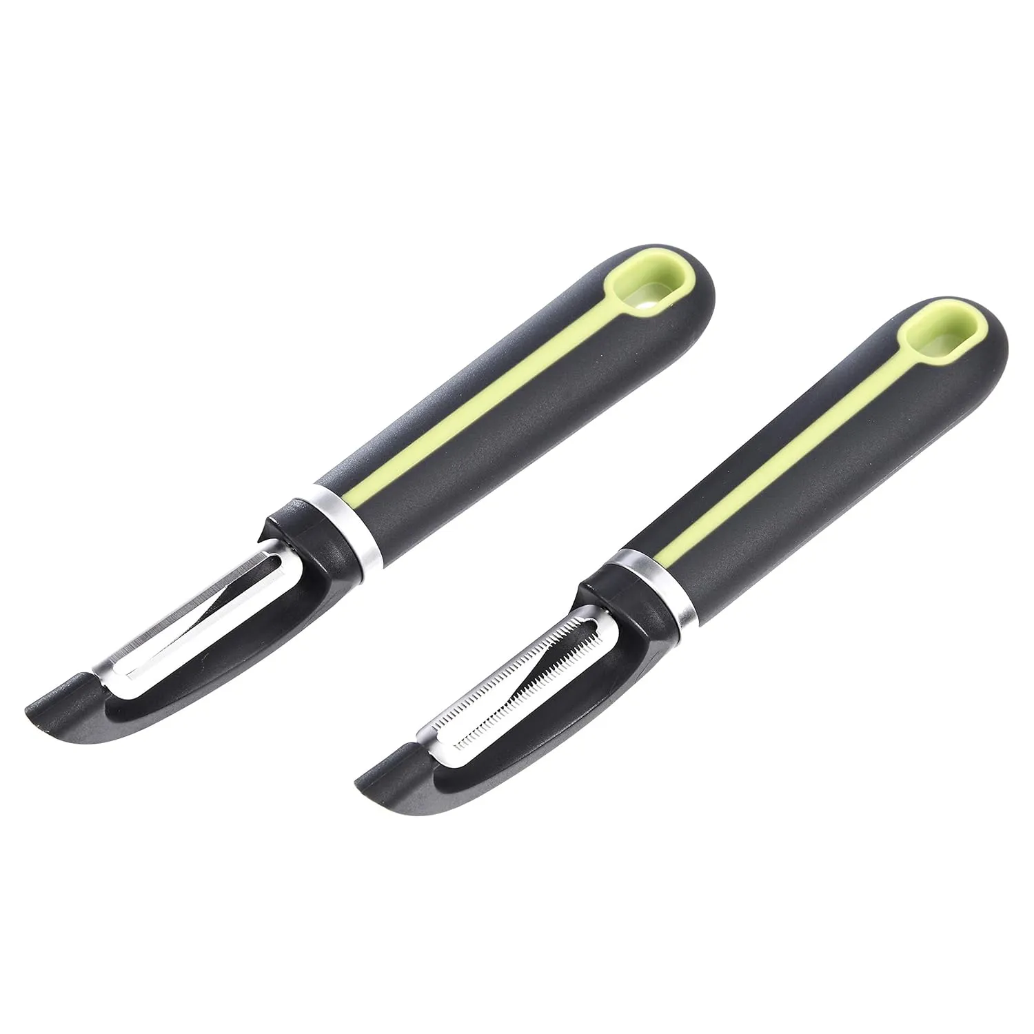 2-Piece Peeler Set, Soft Grip Handle, Grey and Green