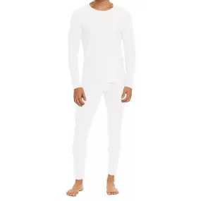 2pcs Set Holeproof Aircel Thermal Men White Long Sleeve Top T-Shirt & Johns Pants Base Layer