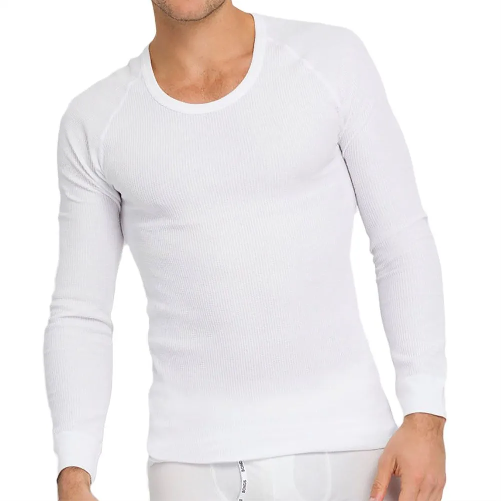 2pcs Set Holeproof Aircel Thermal Men White Long Sleeve Top T-Shirt & Johns Pants Base Layer