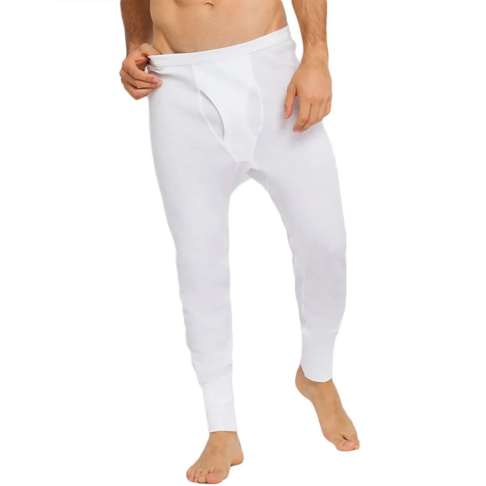 2x Holeproof Aircel Thermal Mens White Long Johns Sleep Pants Underwear MYPY1A Bulk Base Layer