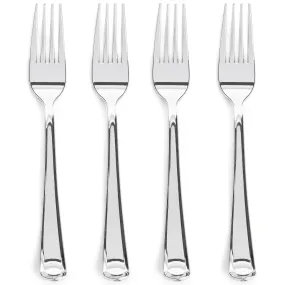 300 Silver Plastic Forks Heavy-Duty, Heavyweight Plastic Silverware Forks, Fancy