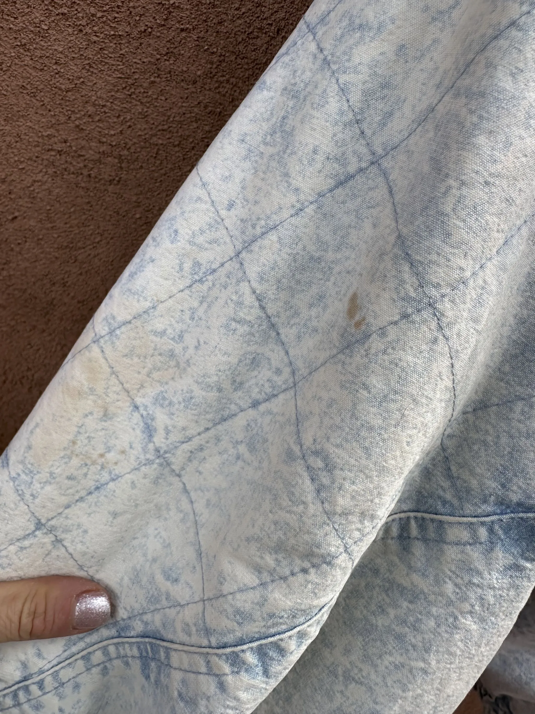 80's Quilted Acid Wash Denim Gitano Bomber - small - as is