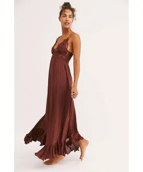Adella Long Slip Dress Mocha