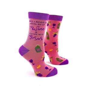 All I Need Is A Little Bit Of Wine Socks