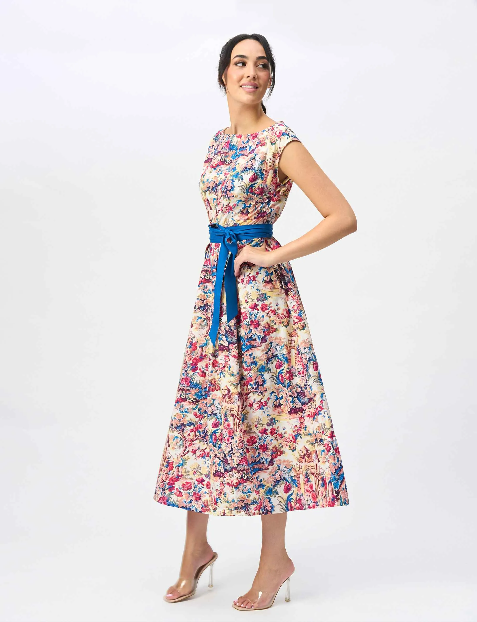 Anna 'French Village' 100% Cotton Fit and Flare Dress