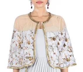 Anushree Agarwal Grey Cape And Drape Dress
