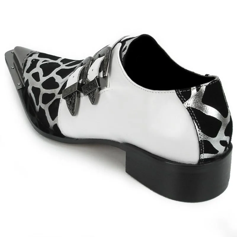 AOMISHOES™  Italian White-Black Party Shoes #7026
