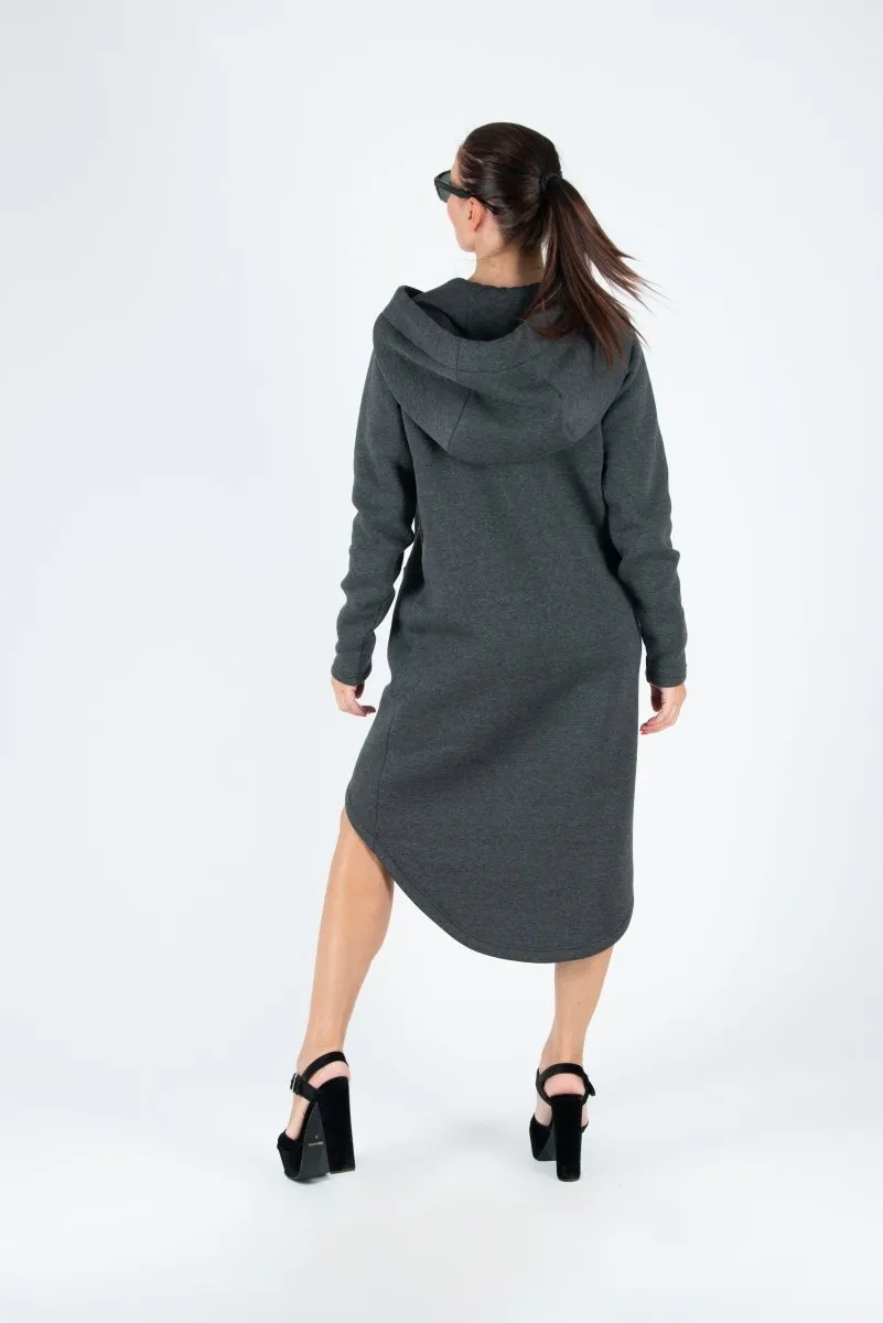 Asymmetric Hooded Dress TAYLOR