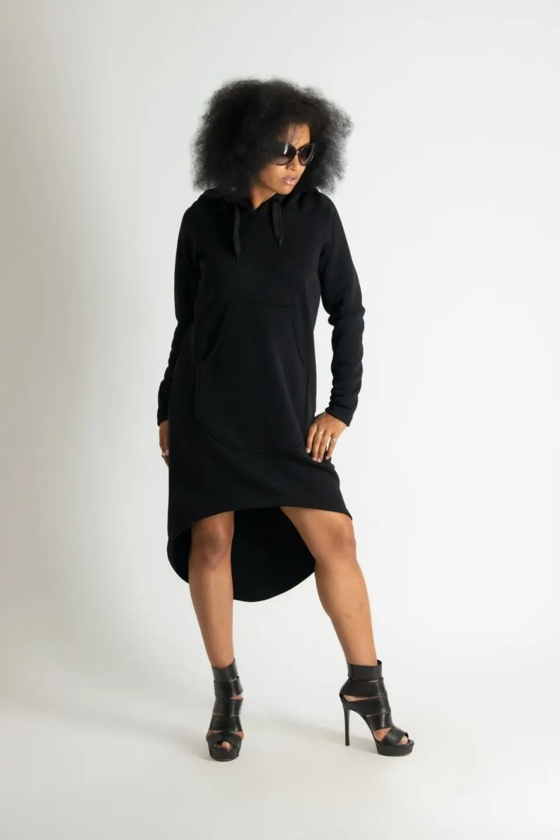 Asymmetric Hooded Dress TAYLOR