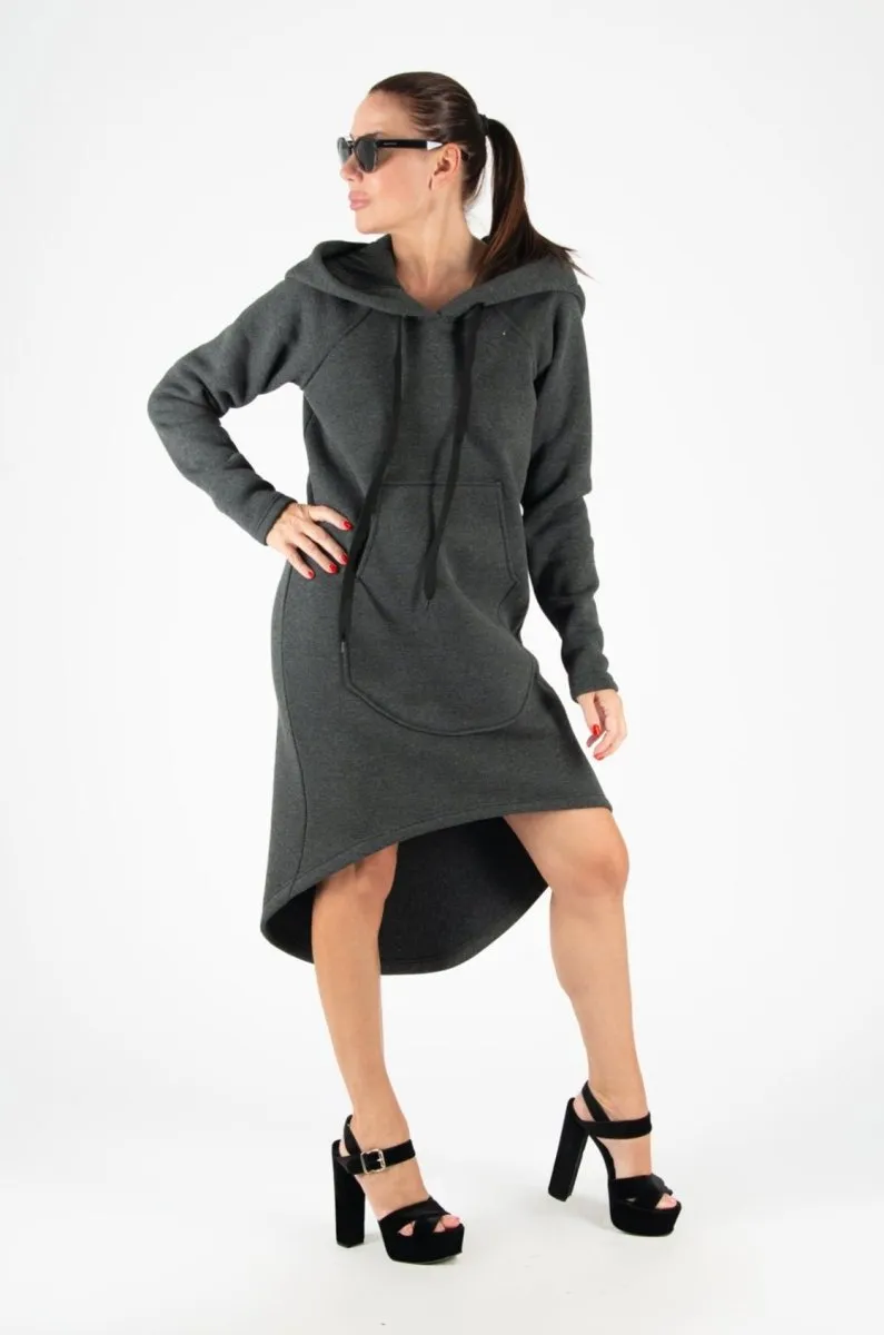 Asymmetric Hooded Dress TAYLOR