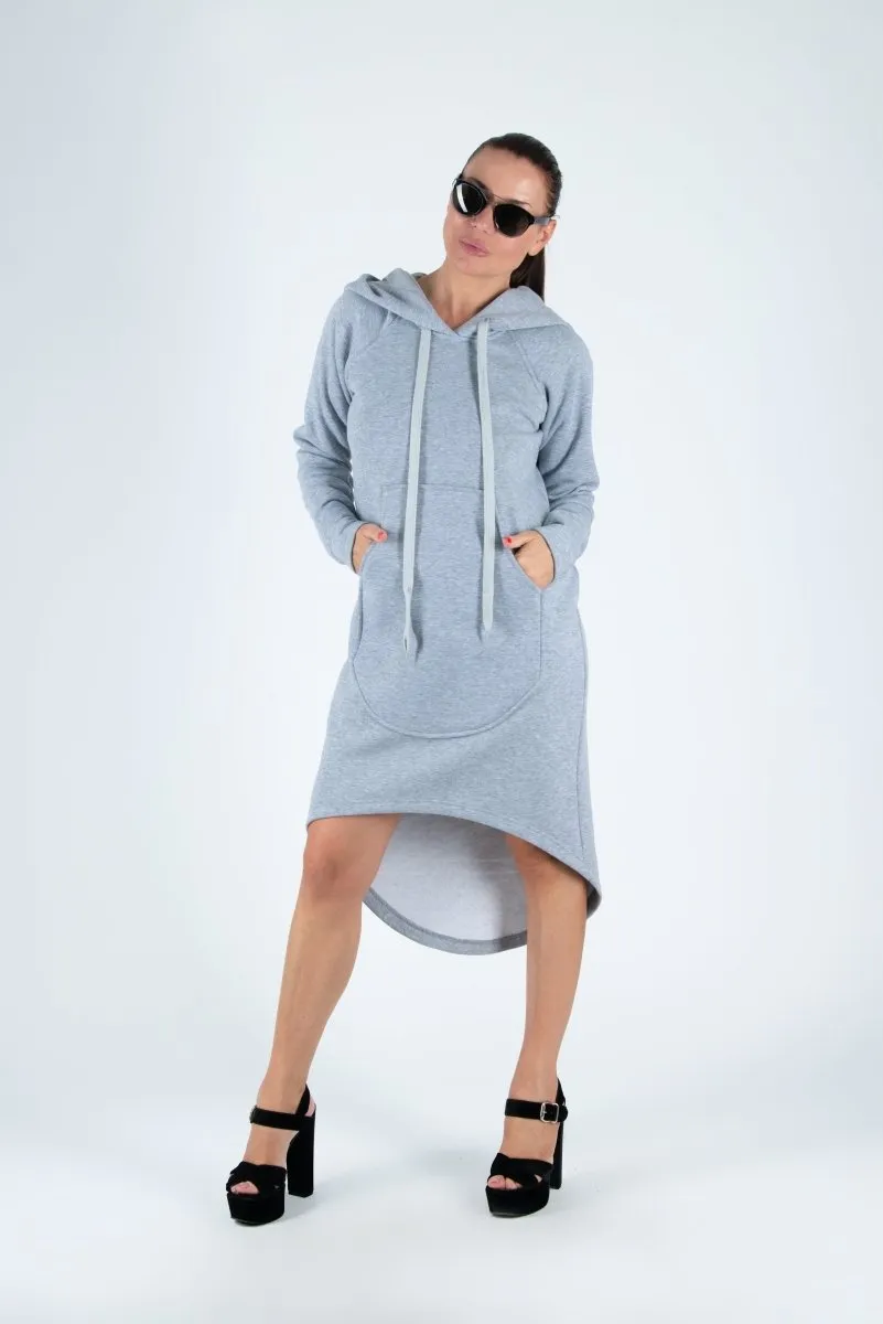 Asymmetric Hooded Dress TAYLOR