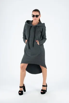 Asymmetric Hooded Dress TAYLOR
