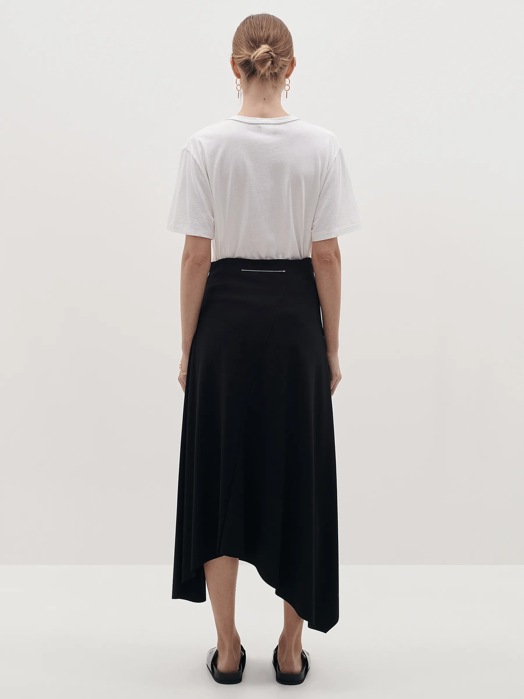 asymmetric viscose jersey skirt