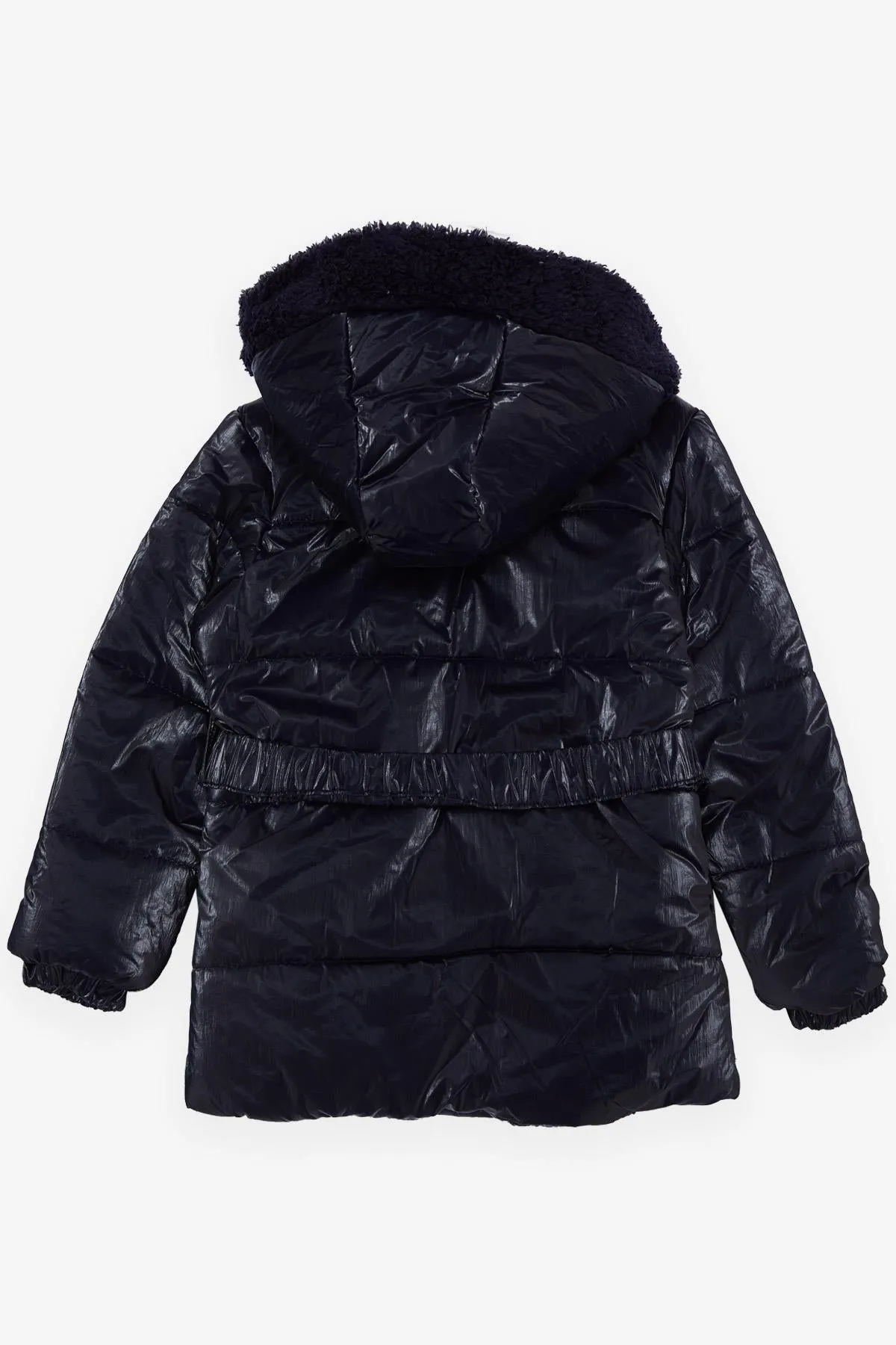 BRE Esso Mandolin Girl's Coat with Belted Hooded Emblem 2-6 Years, Dark Blue - Steinfurt