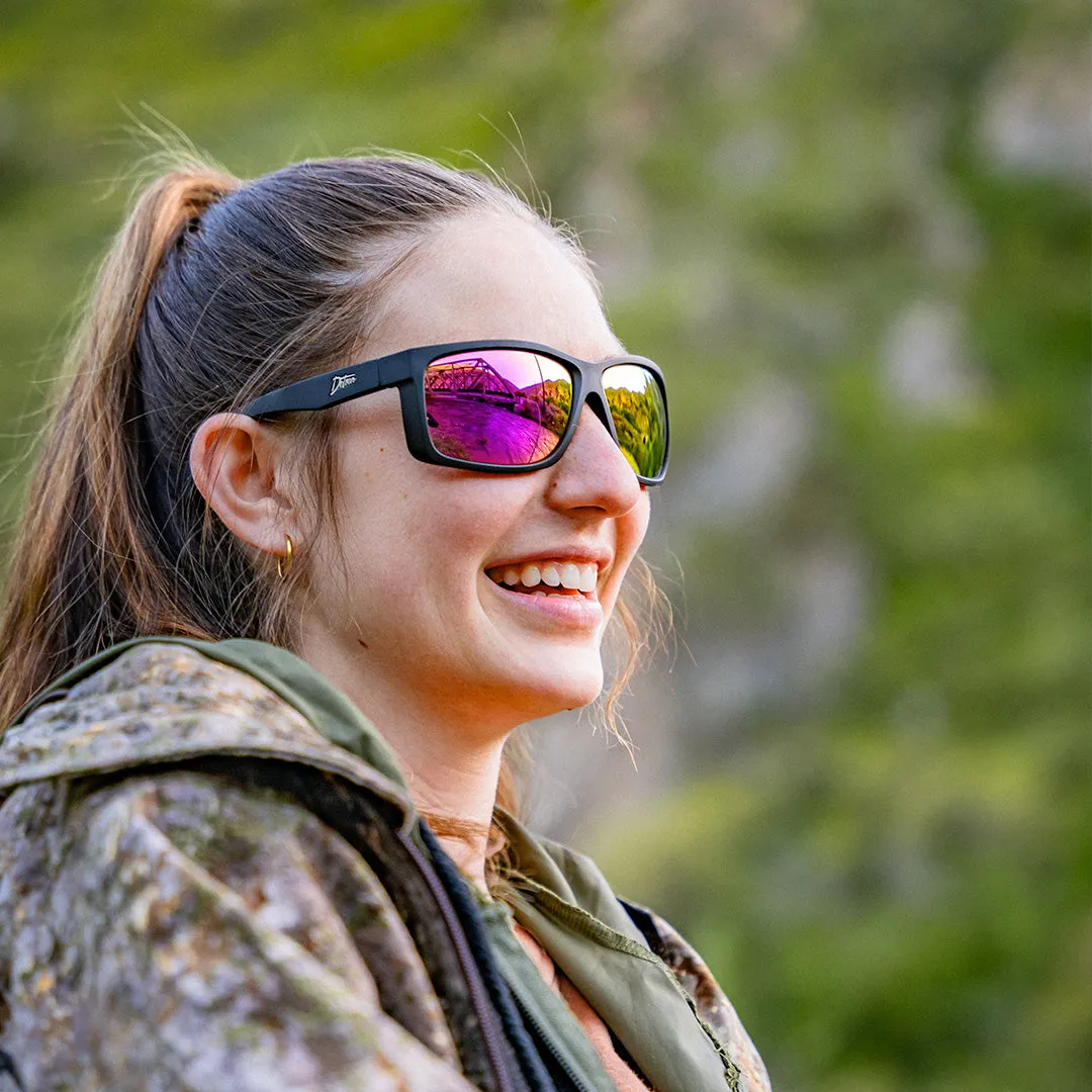Breach - Matte Black - Pink Polarized ANSI Z87 