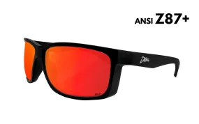Breach - Matte Black - Red Sunset Polarized ANSI Z87 