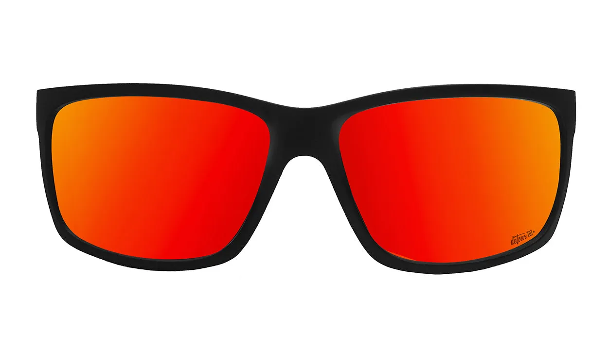 Breach - Matte Black - Red Sunset Polarized ANSI Z87 