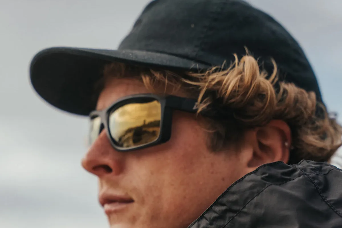 Breach XL - Matte Black - 24k Gold Polarized ANSI Z87 