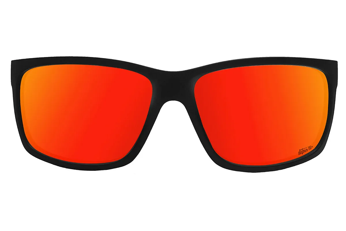 Breach XL - Matte Black - Red Sunset Polarized ANSI Z87 
