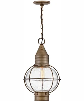 Cape Cod 1-Light Medium Hanging Lantern in Burnished Bronze