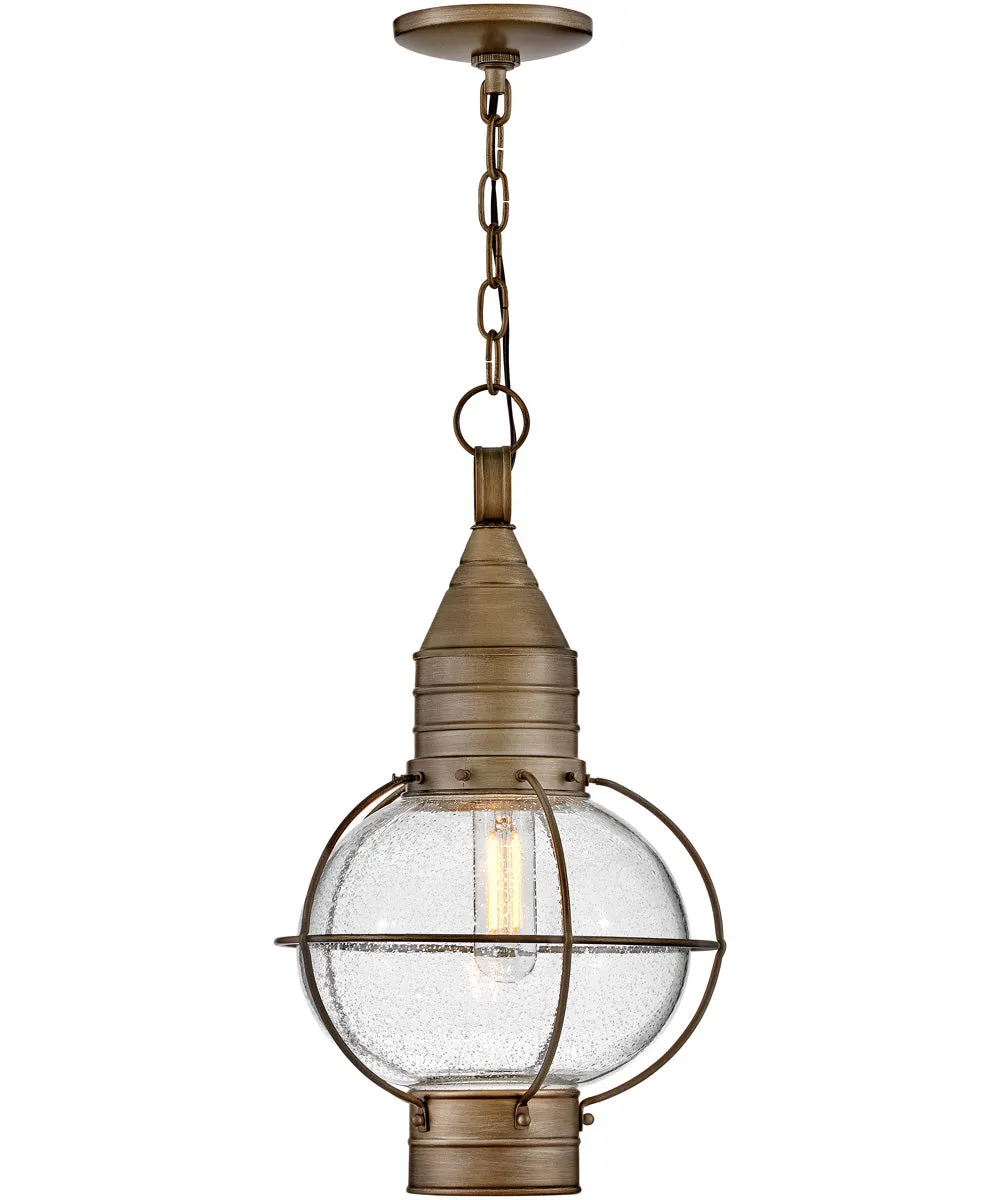 Cape Cod 1-Light Medium Hanging Lantern in Burnished Bronze
