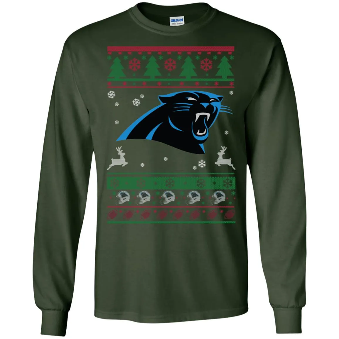 Carolina Panthers Logo Football Teams Ugly Christmas Sweater Men Long SLeeve Shirt