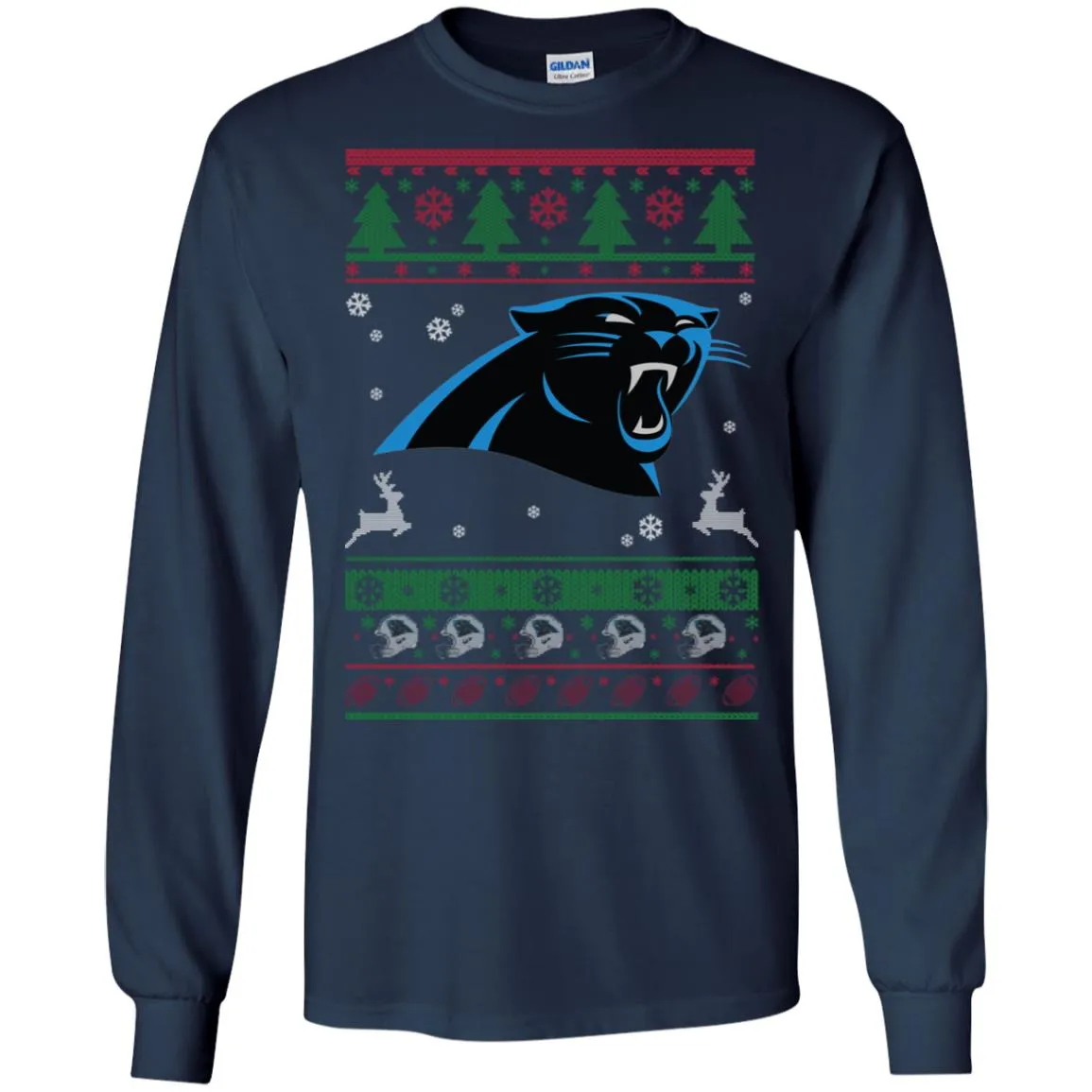 Carolina Panthers Logo Football Teams Ugly Christmas Sweater Men Long SLeeve Shirt