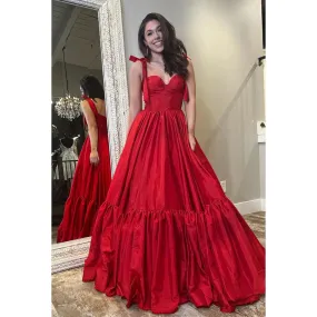 Classic & Timeless A-Line Straps Ruffles Formal Party Prom Dress