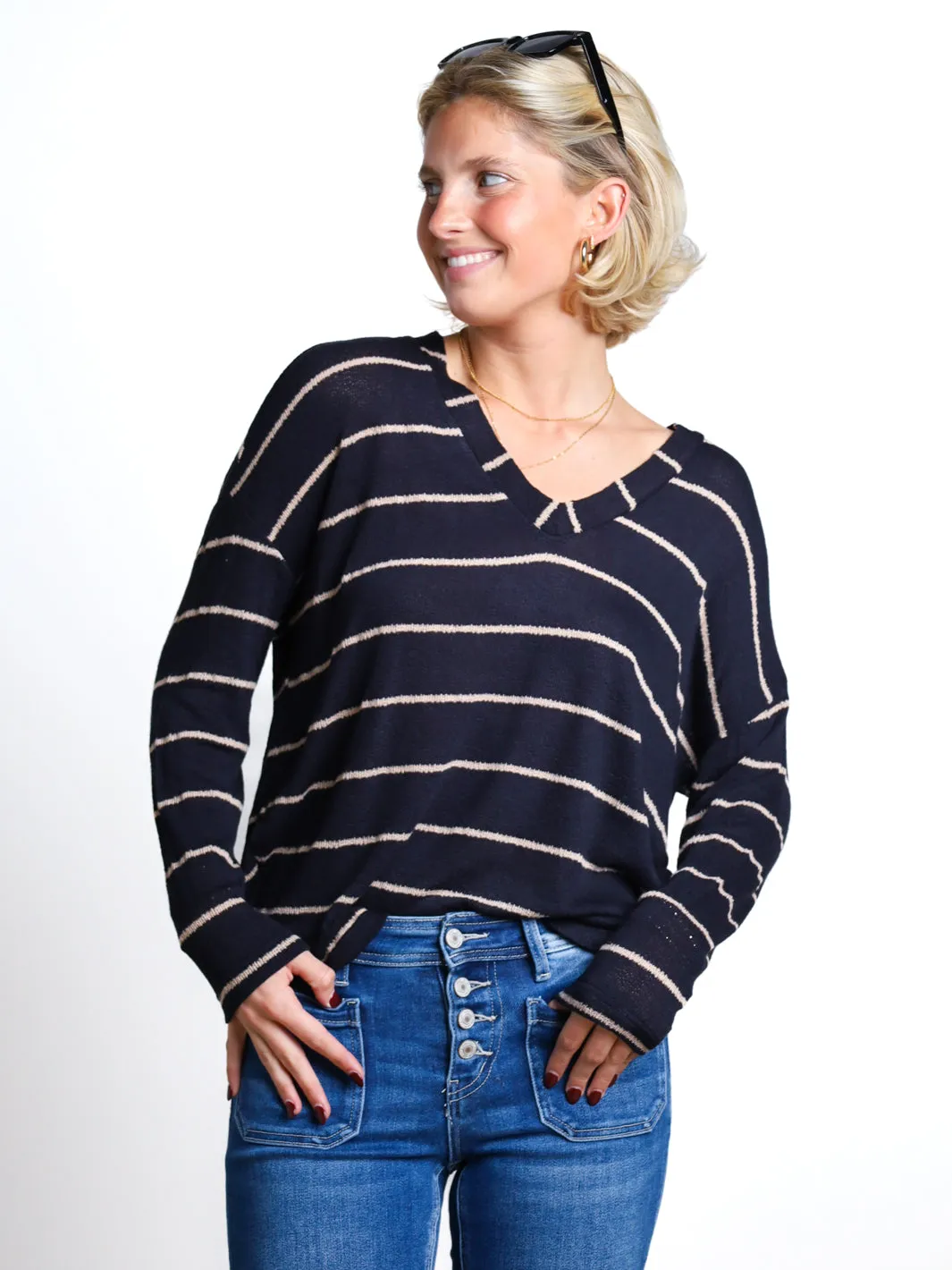 Clear My Schedule Striped Knit Top