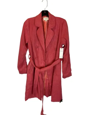 Coat Trench Coat By Cmb In Pink, Size: Xs