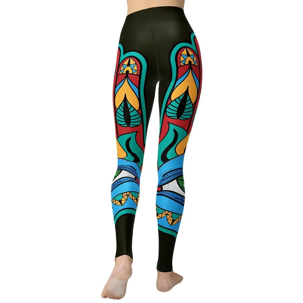Colorful Eye Symbol Yoga Leggings