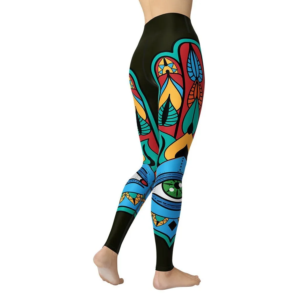 Colorful Eye Symbol Yoga Leggings