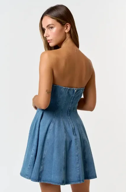 Denim Babydoll Mini Dress