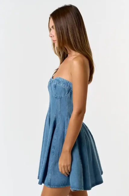Denim Babydoll Mini Dress