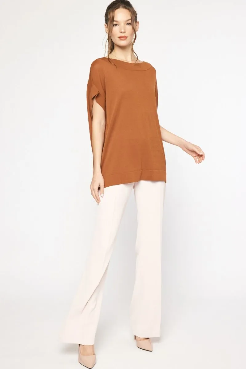Effortlessly Chic Knit Top - Camel
