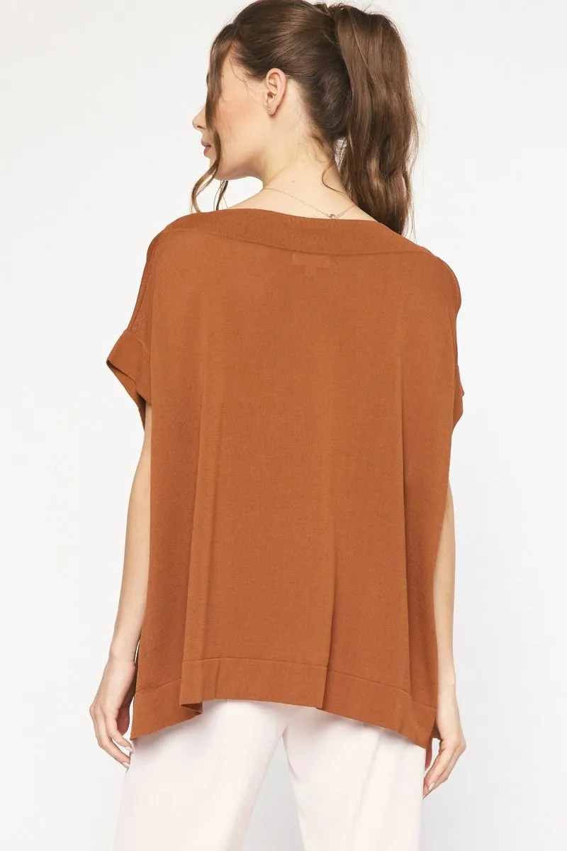 Effortlessly Chic Knit Top - Camel