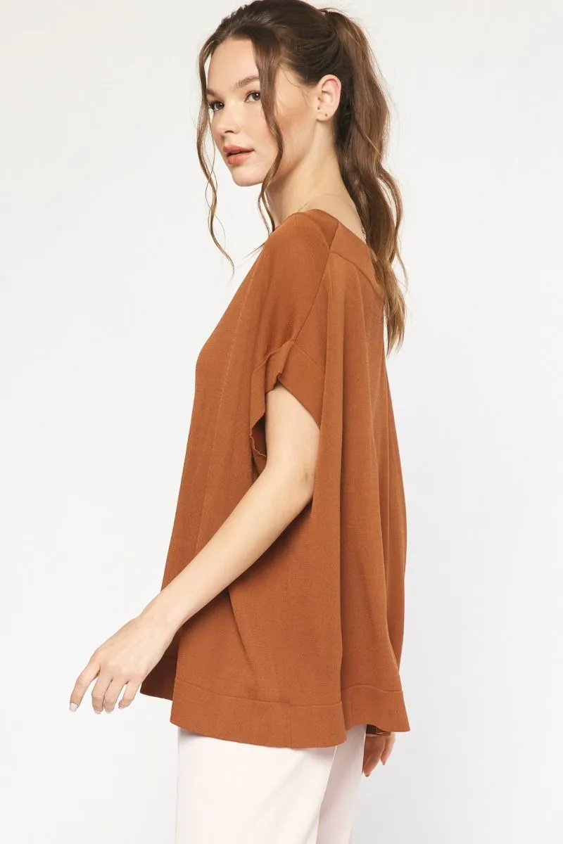 Effortlessly Chic Knit Top - Camel