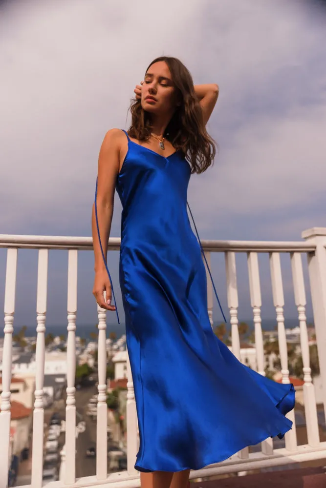Emma Slip Dress - Mykonos Blue
