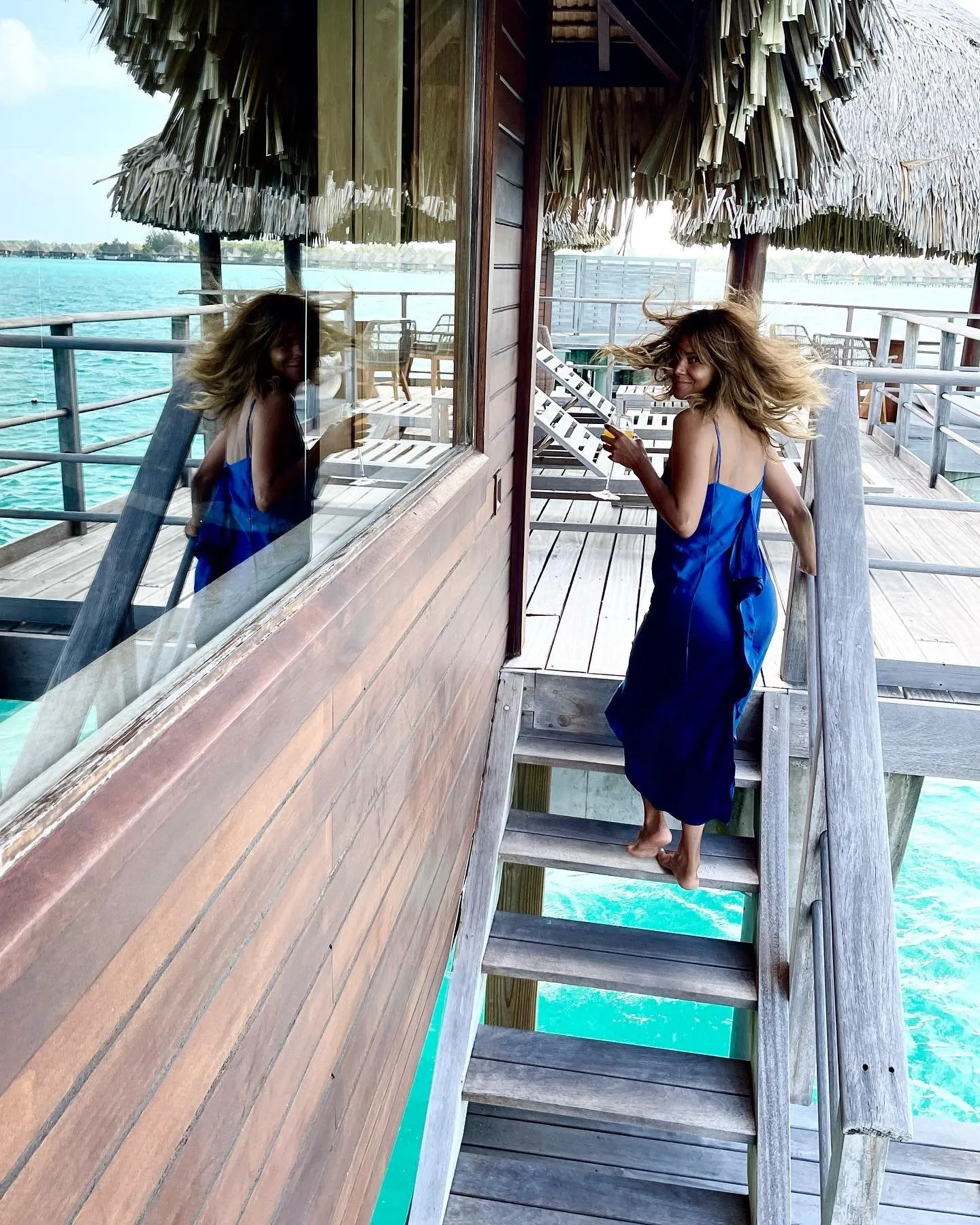 Emma Slip Dress - Mykonos Blue