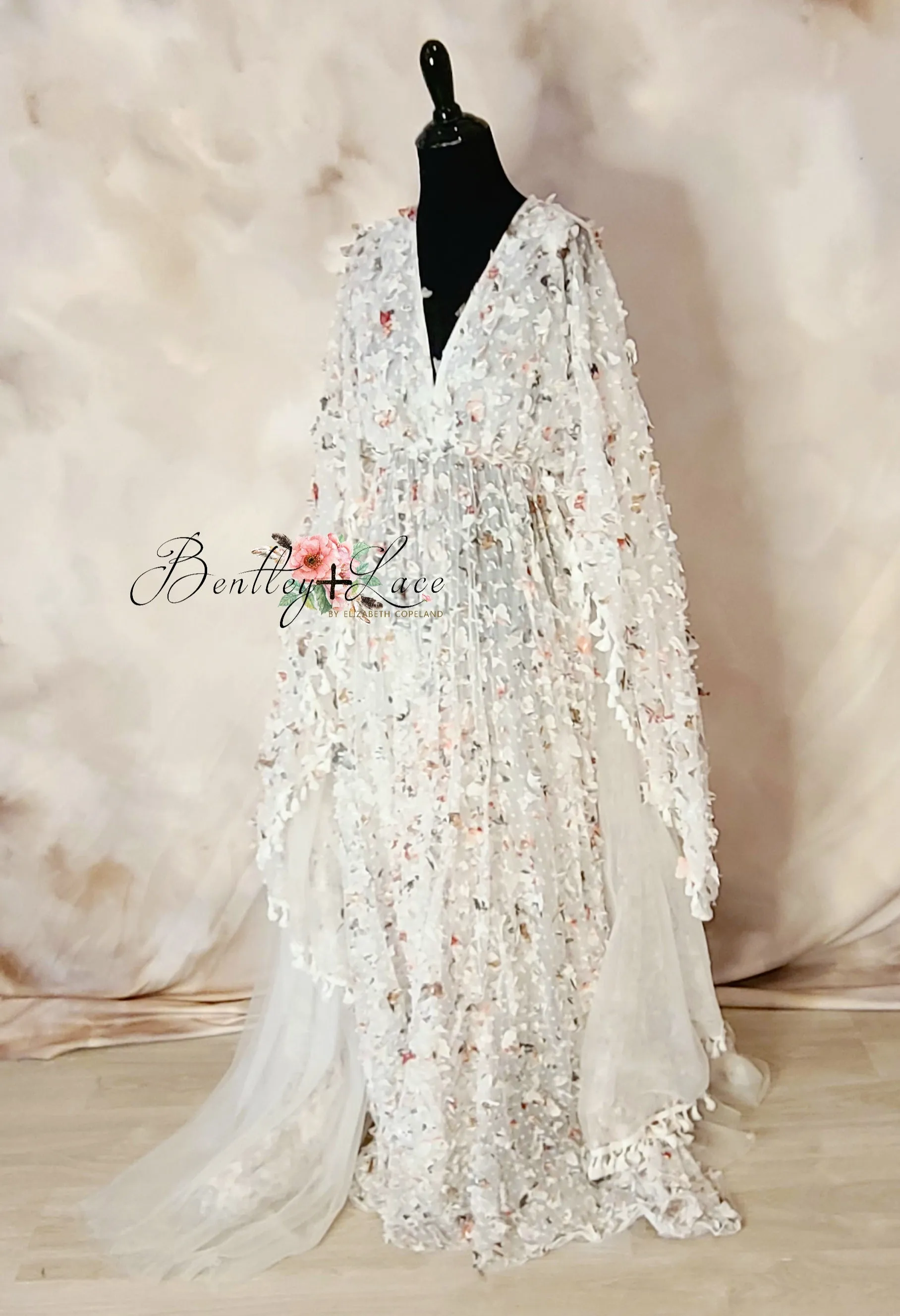 Euc slip included Butterfly Cascades  Bohemian Inspired gown -(Teen/Adult) Maternity/ Non Maternity.