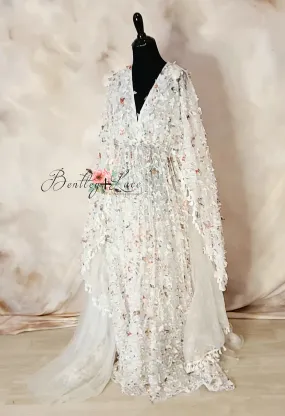 Euc slip included Butterfly Cascades  Bohemian Inspired gown -(Teen/Adult) Maternity/ Non Maternity.