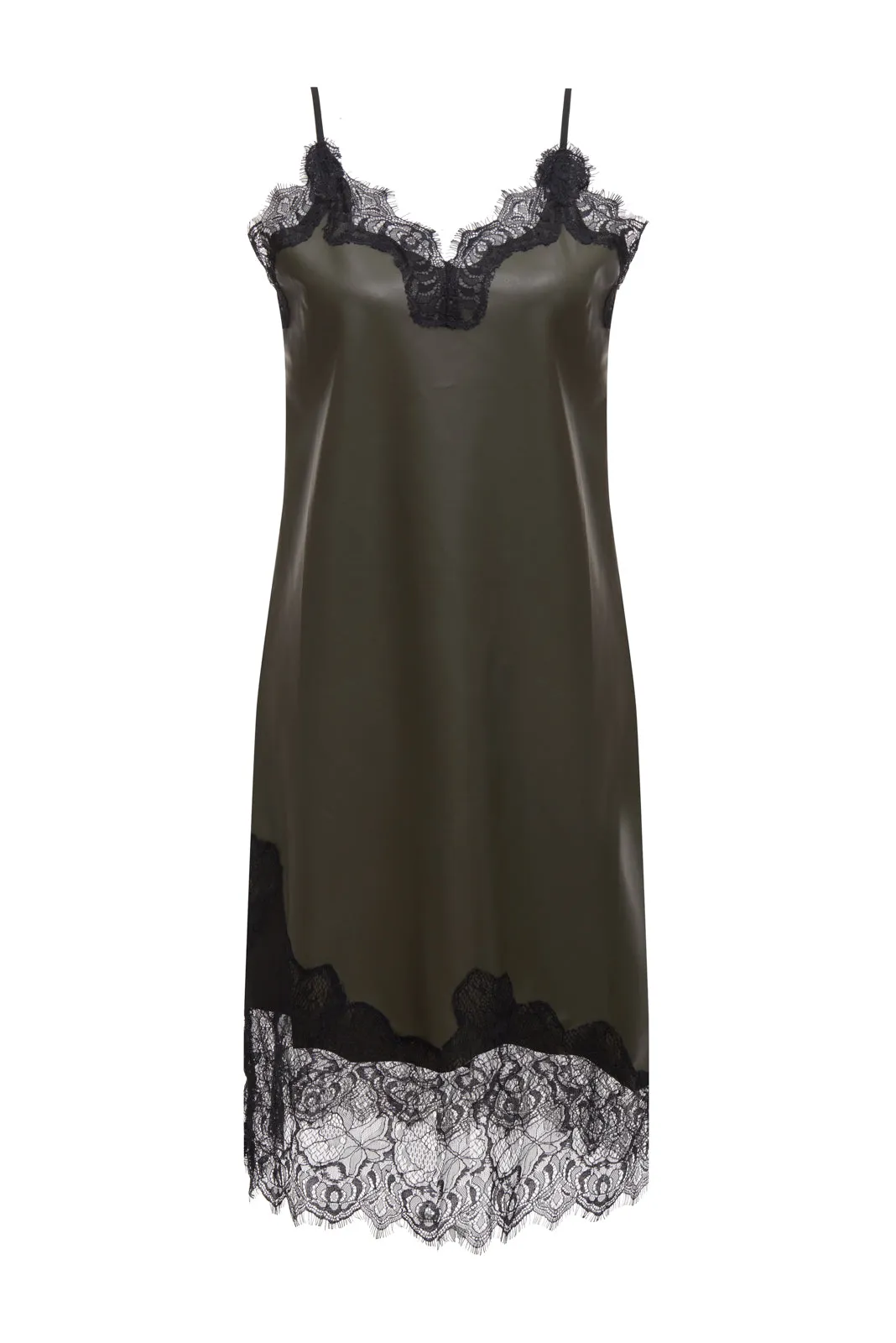 Faux Leather Slip Dress