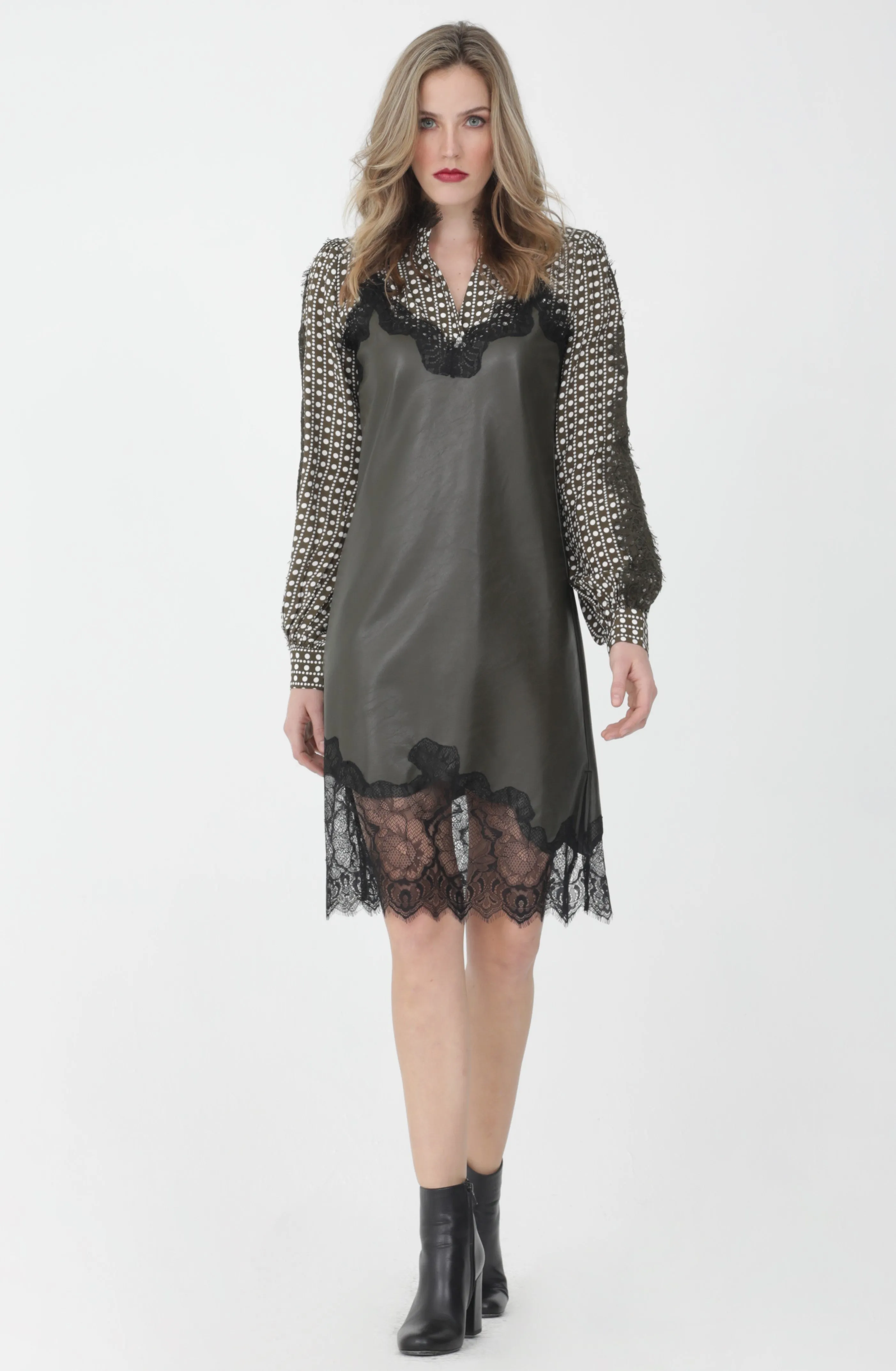 Faux Leather Slip Dress