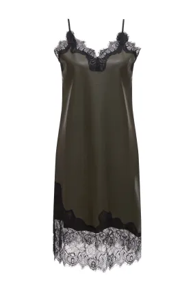 Faux Leather Slip Dress