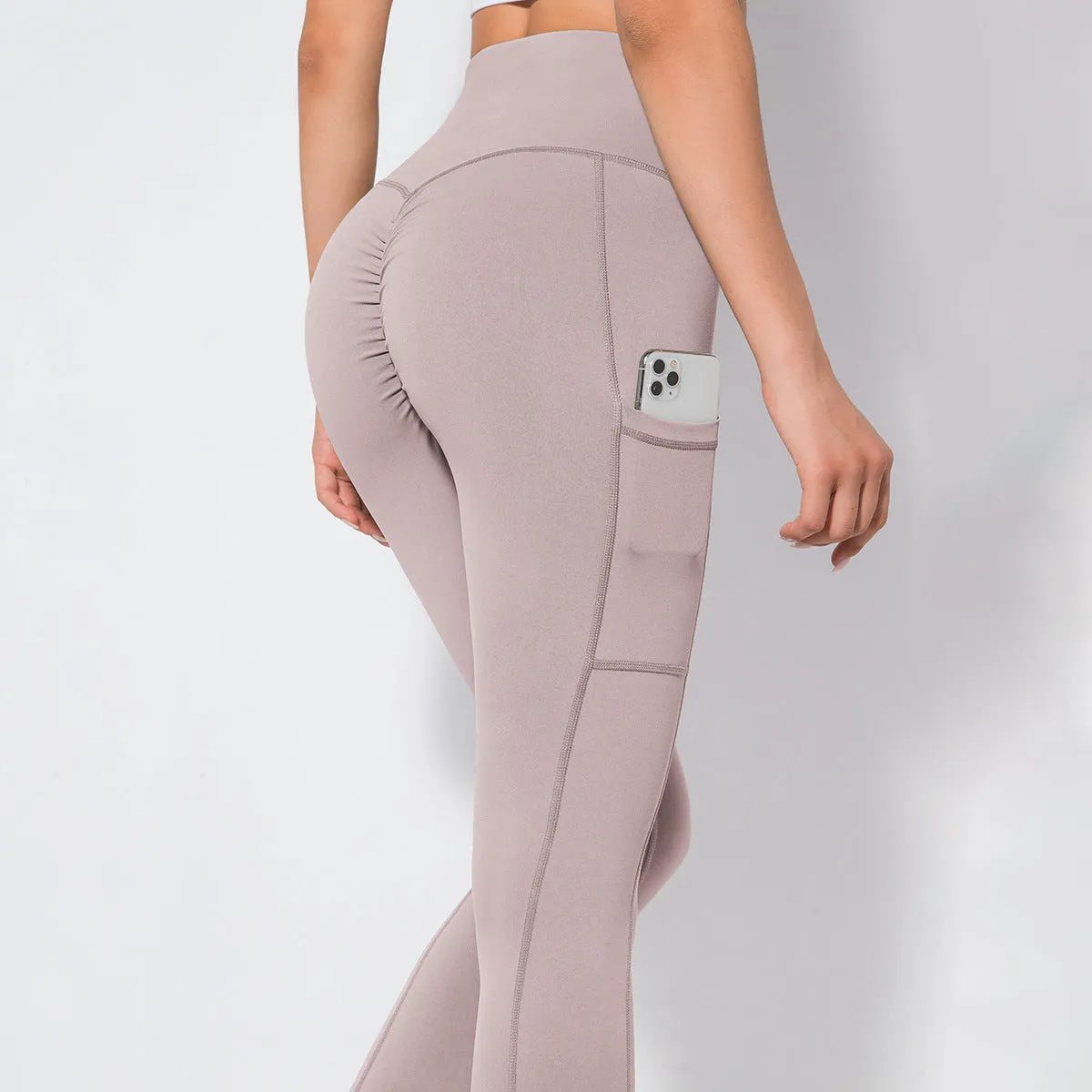 Fitstyle  New Yoga  Pants Women  Side Pocket Shaping and Hip Lifting Skinny Stretchy Slimming Outerwear Leggings