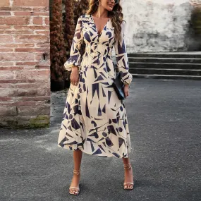 Floral Elastic Waist A-Line Midi Dress II