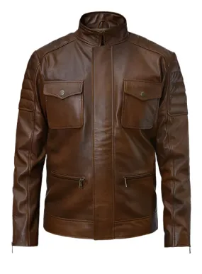 FRANK GRILLO Brown Leather Jacket
