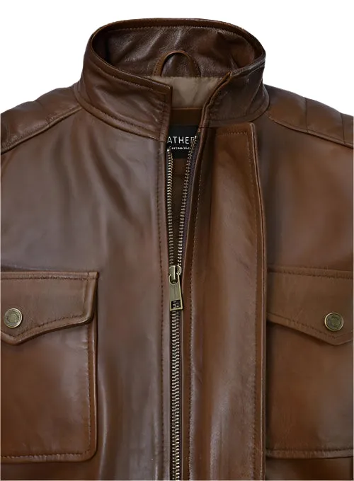 FRANK GRILLO Brown Leather Jacket