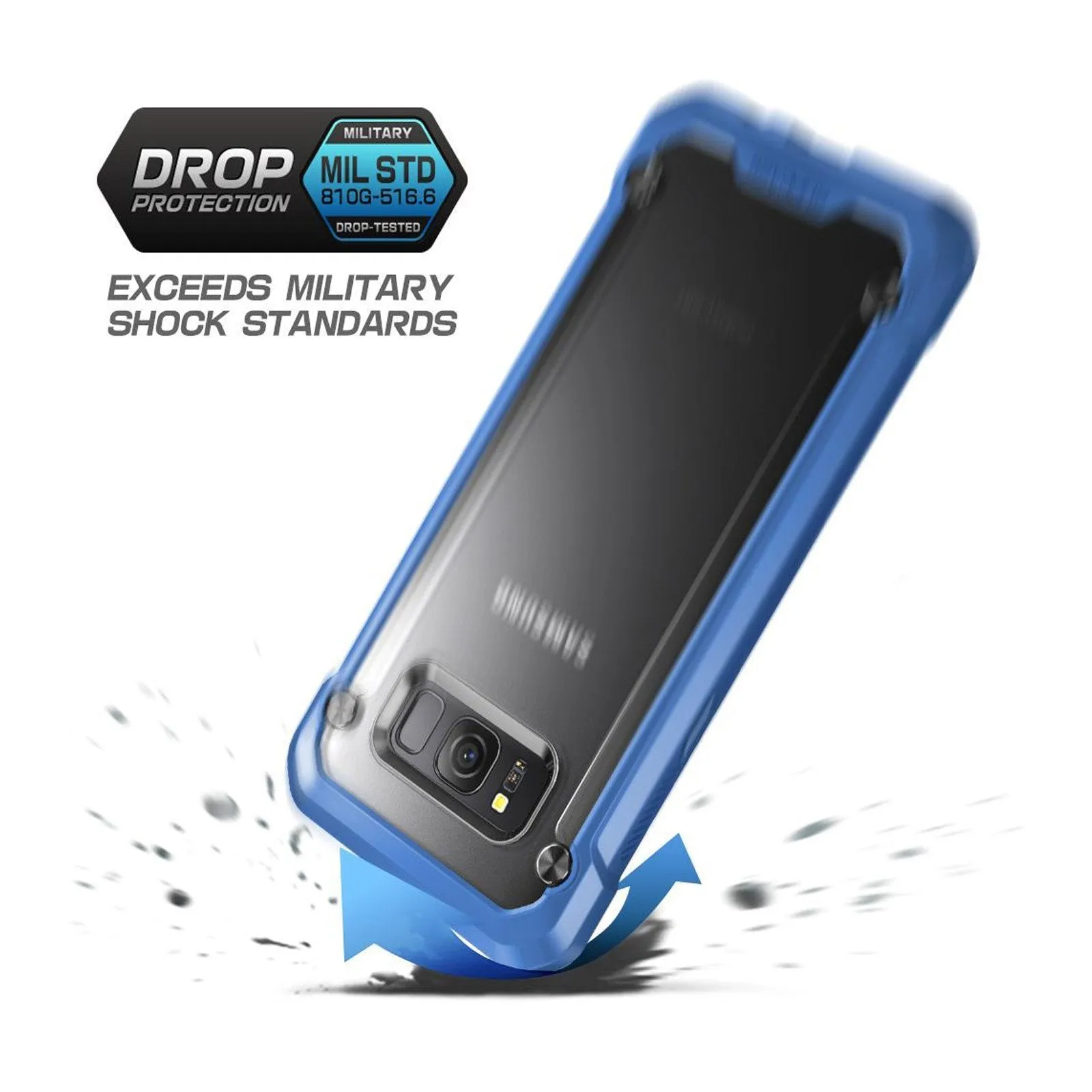 Galaxy S8 Unicorn Beetle Hybrid Protective Bumper Case-Blue